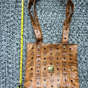 MCM Vintage Visetos Shopper Tote Cognac